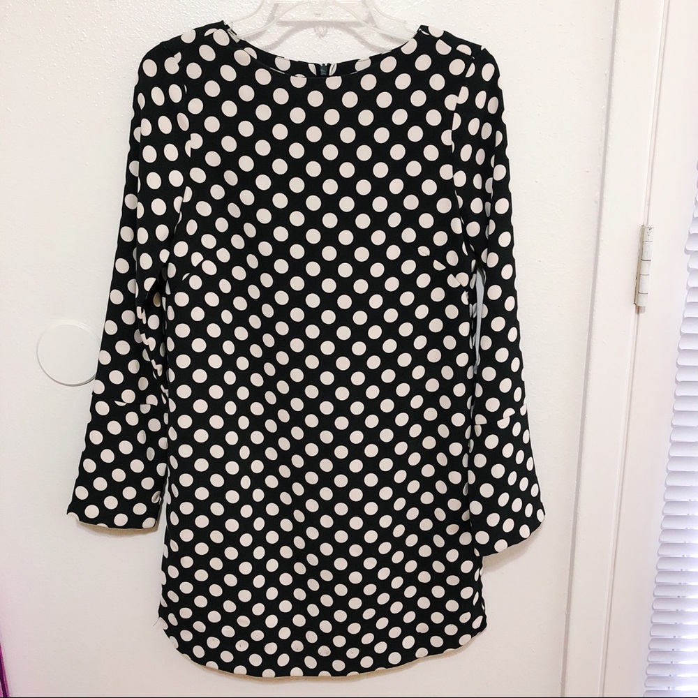 H&M Polka Dot Hunter Green Shift Dress